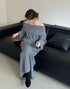 High Quality Knitted Off Shoulder Pullover With Long Skirts